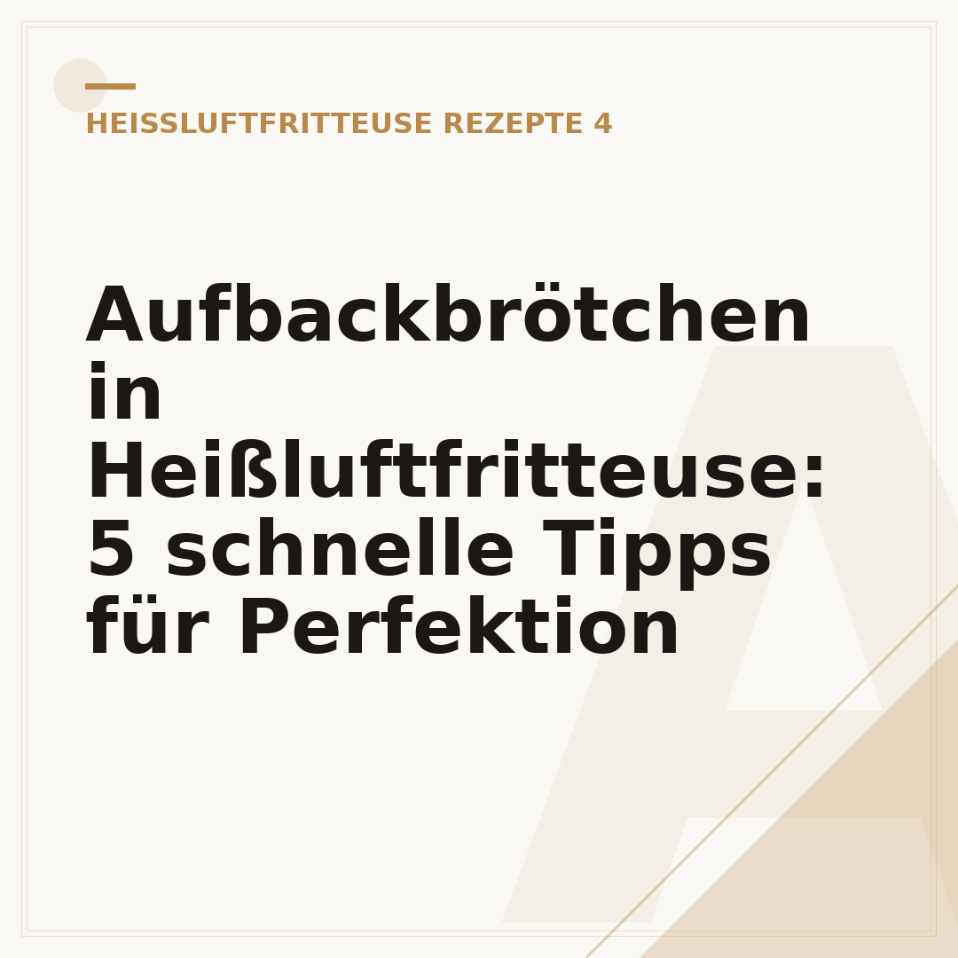 Aufbackbrötchen in Heißluftfritteuse: 5 schnelle Tipps für Perfektion