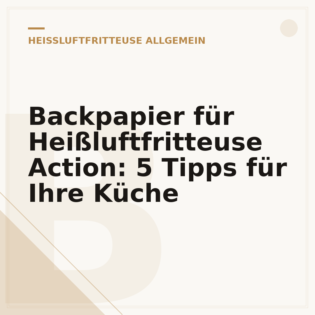 Backpapier für Heißluftfritteuse Action: 5 Tipps für Ihre Küche