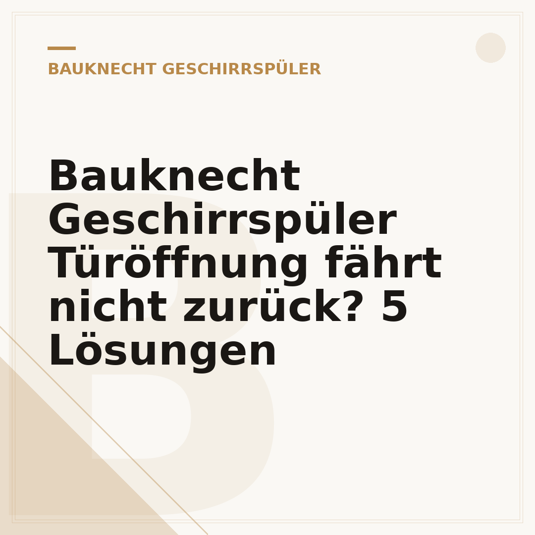 Bauknecht Geschirrspüler Türöffnung fährt nicht zurück? 5 Lösungen