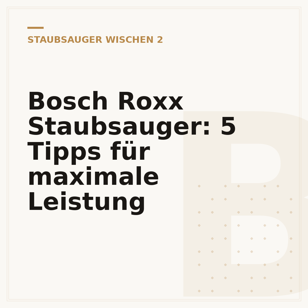 Bosch Roxx Staubsauger: 5 Tipps für maximale Leistung