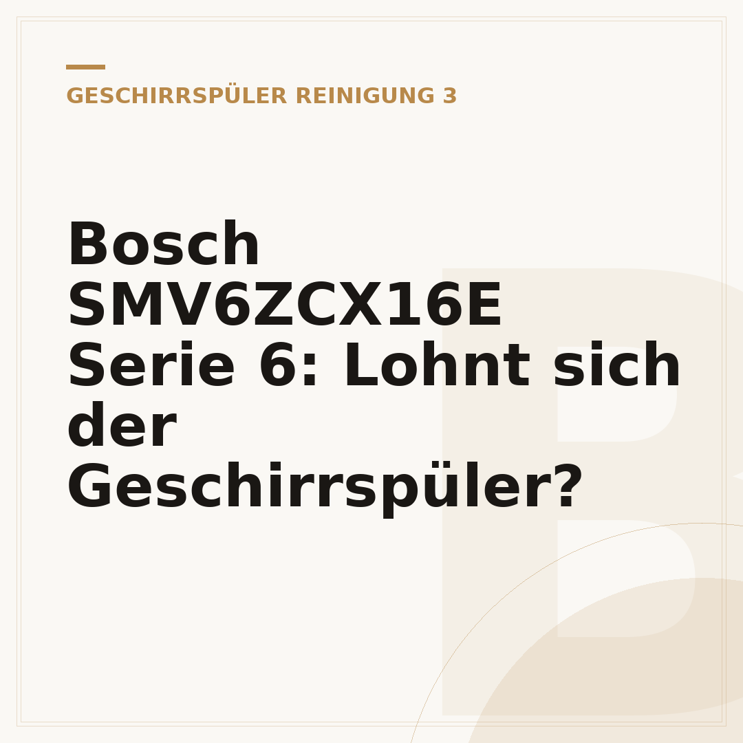 Bosch SMV6ZCX16E Serie 6: Lohnt sich der Geschirrspüler?