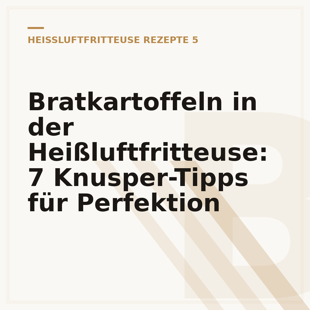 Bratkartoffeln in der Heißluftfritteuse: 7 Knusper-Tipps für Perfektion