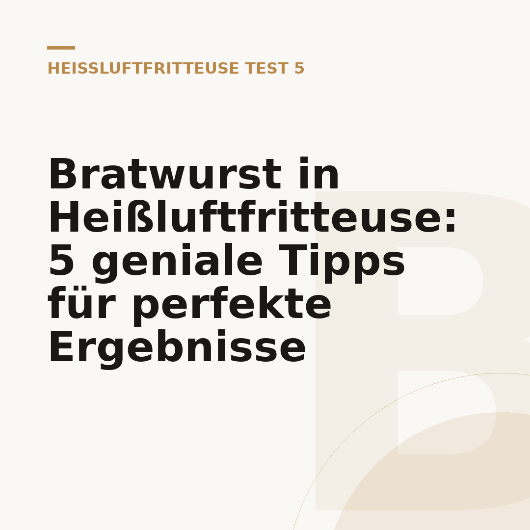 Bratwurst in Heißluftfritteuse: 5 geniale Tipps für perfekte Ergebnisse