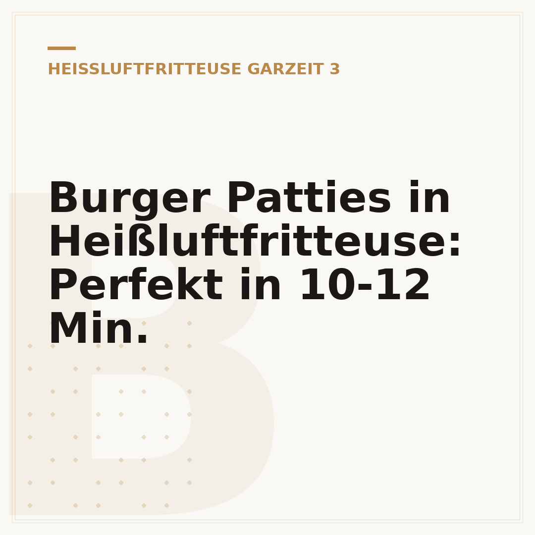 Burger Patties in Heißluftfritteuse: Perfekt in 10-12 Min.