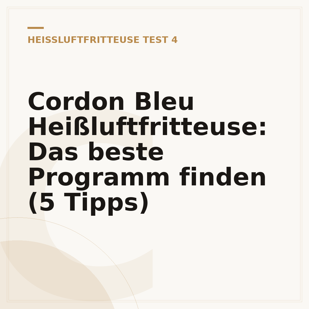 Cordon Bleu Heißluftfritteuse: Das beste Programm finden (5 Tipps)