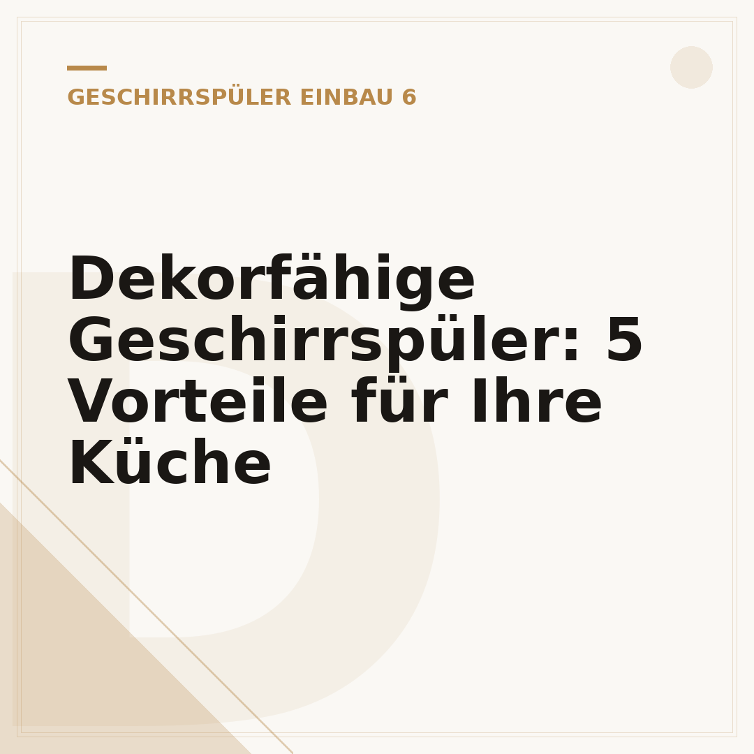 Dekorfähige Geschirrspüler: 5 Vorteile für Ihre Küche
