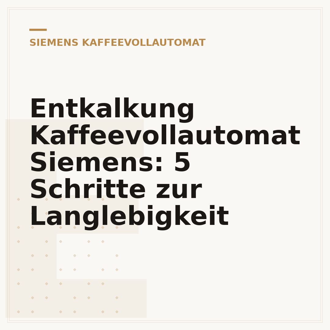 Entkalkung Kaffeevollautomat Siemens: 5 Schritte zur Langlebigkeit