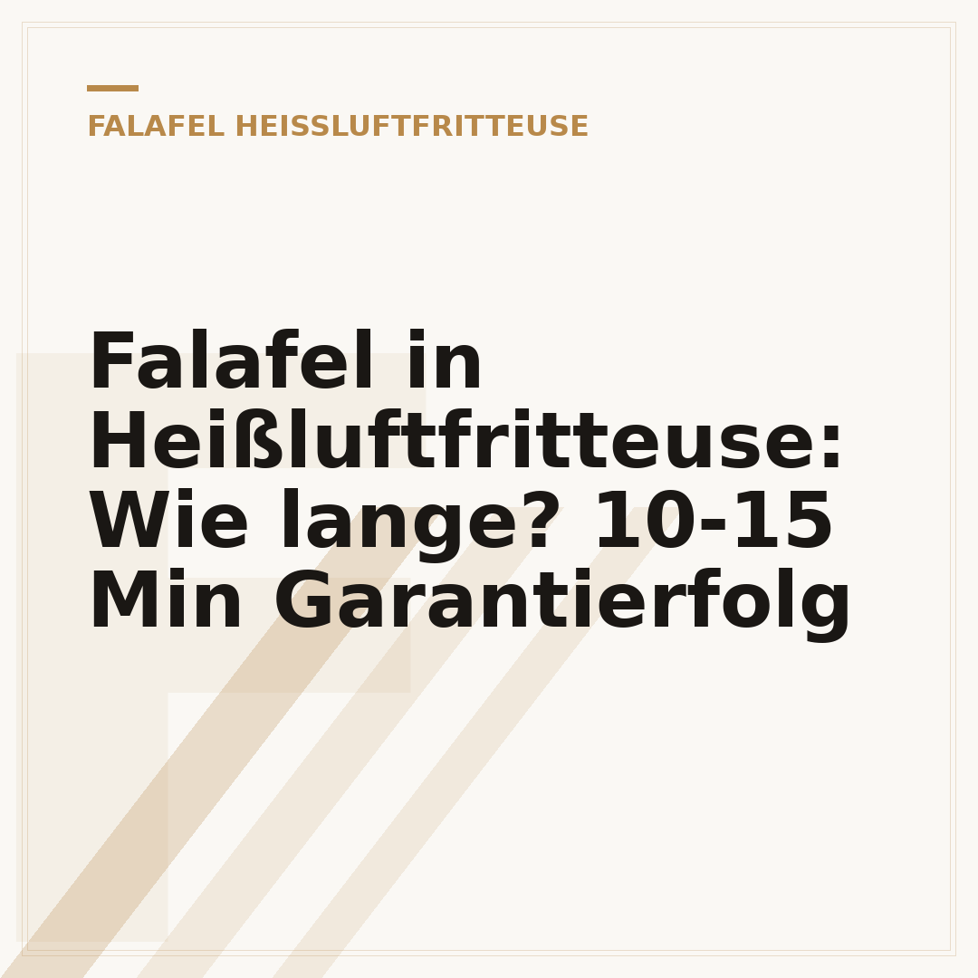 Falafel in Heißluftfritteuse: Wie lange? 10-15 Min Garantierfolg