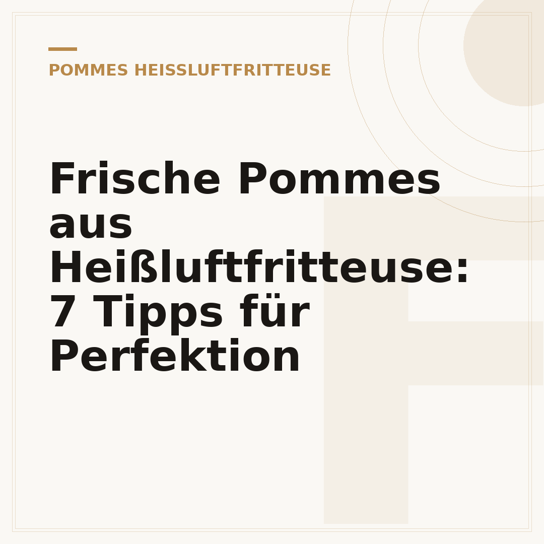 Frische Pommes aus Heißluftfritteuse: 7 Tipps für Perfektion