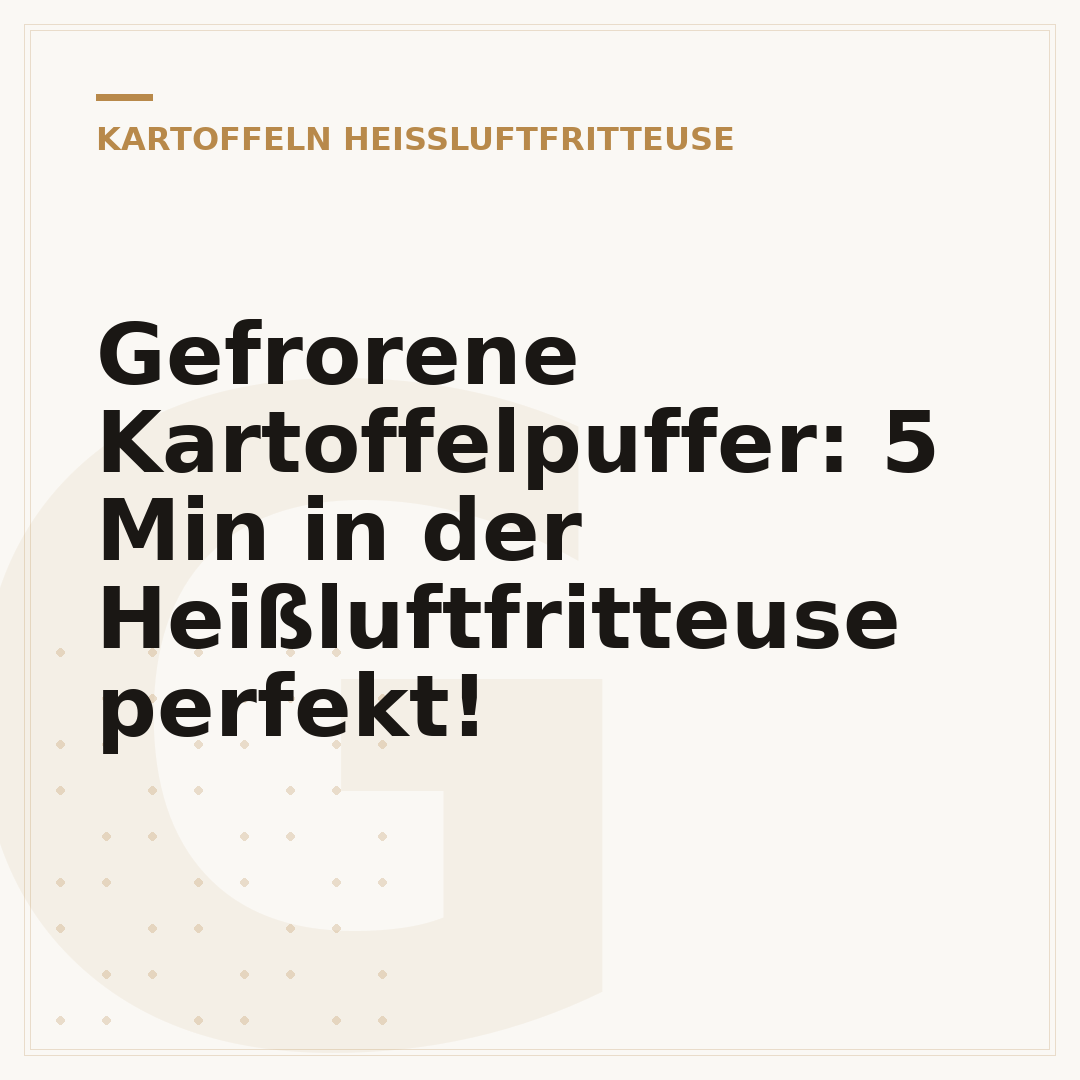 Gefrorene Kartoffelpuffer: 5 Min in der Heißluftfritteuse perfekt!