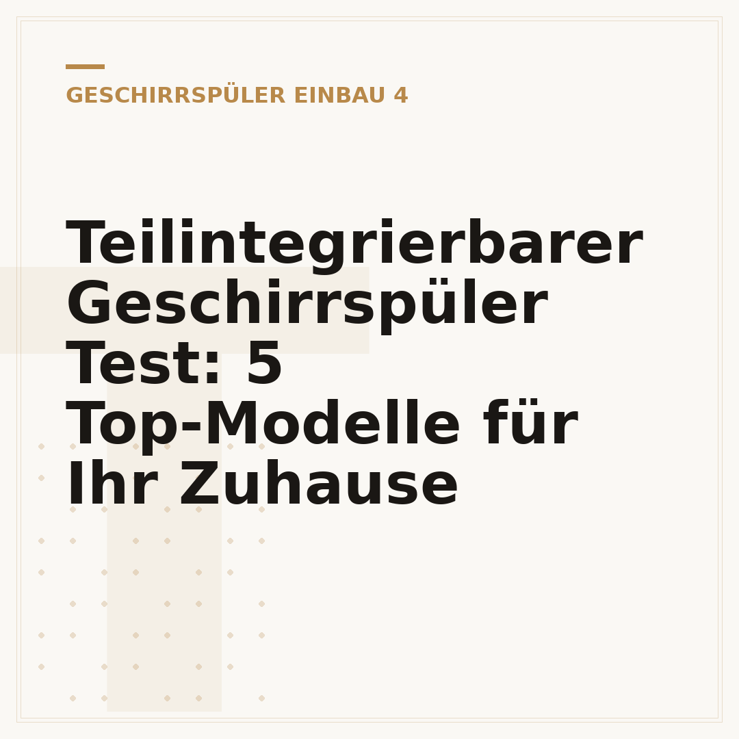 Teilintegrierbarer Geschirrspüler Test: 5 Top-Modelle für Ihr Zuhause