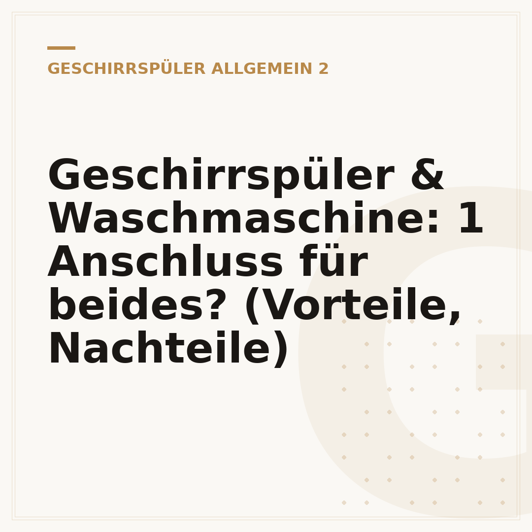 Geschirrspüler & Waschmaschine: 1 Anschluss für beides? (Vorteile, Nachteile)