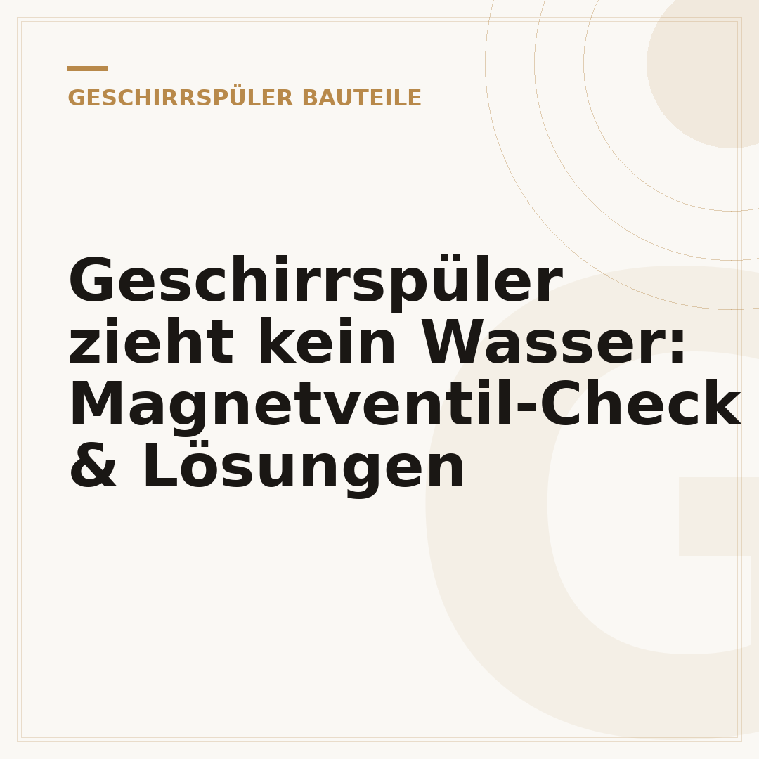 Geschirrspüler zieht kein Wasser: Magnetventil-Check & Lösungen