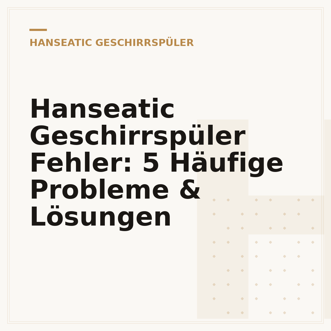 Hanseatic Geschirrspüler Fehler: 5 Häufige Probleme & Lösungen