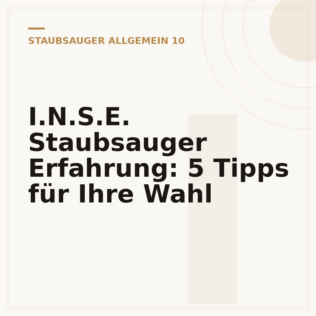 I.N.S.E. Staubsauger Erfahrung: 5 Tipps für Ihre Wahl