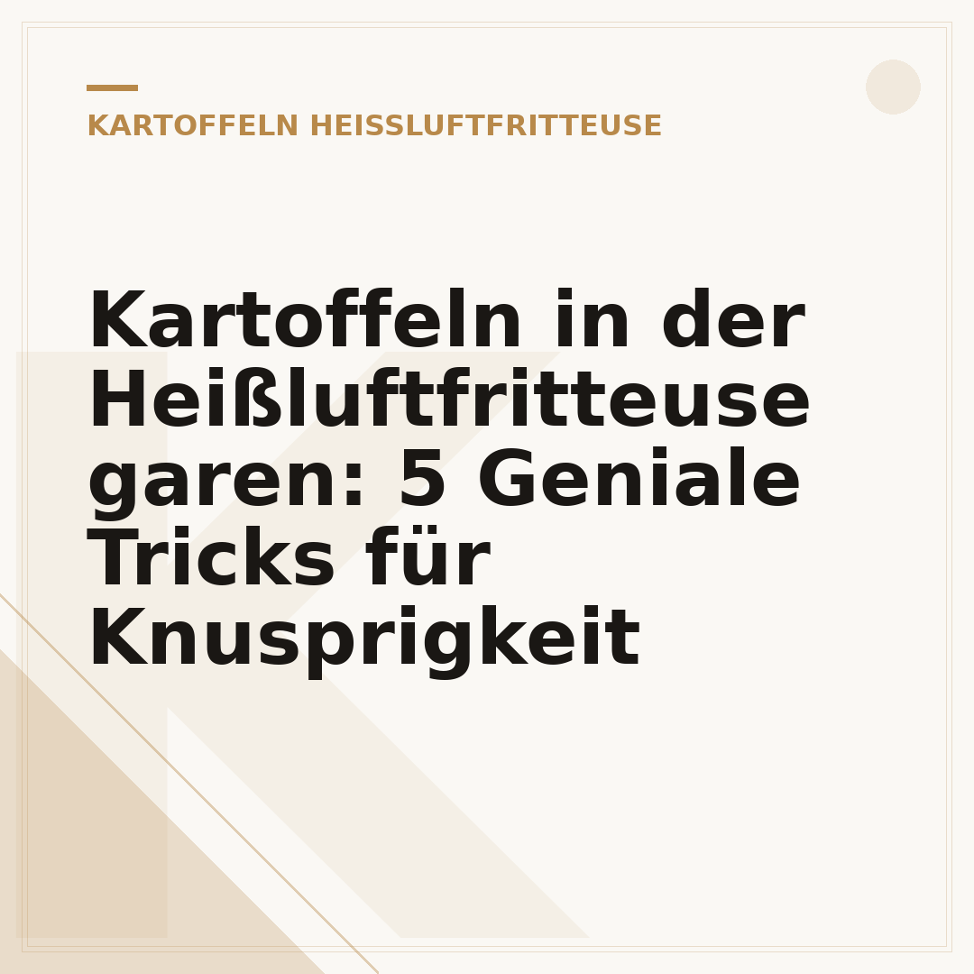 Kartoffeln in der Heißluftfritteuse garen: 5 Geniale Tricks für Knusprigkeit
