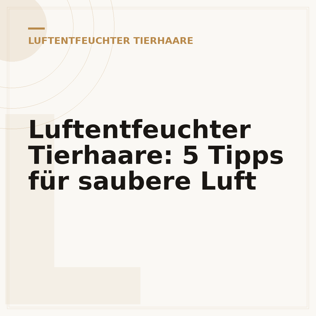 Luftentfeuchter Tierhaare: 5 Tipps für saubere Luft