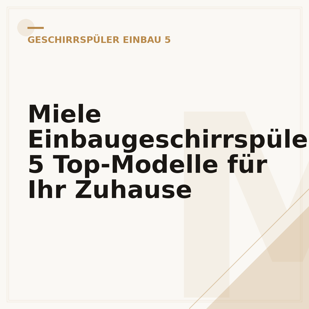 Miele Einbaugeschirrspüler: 5 Top-Modelle für Ihr Zuhause