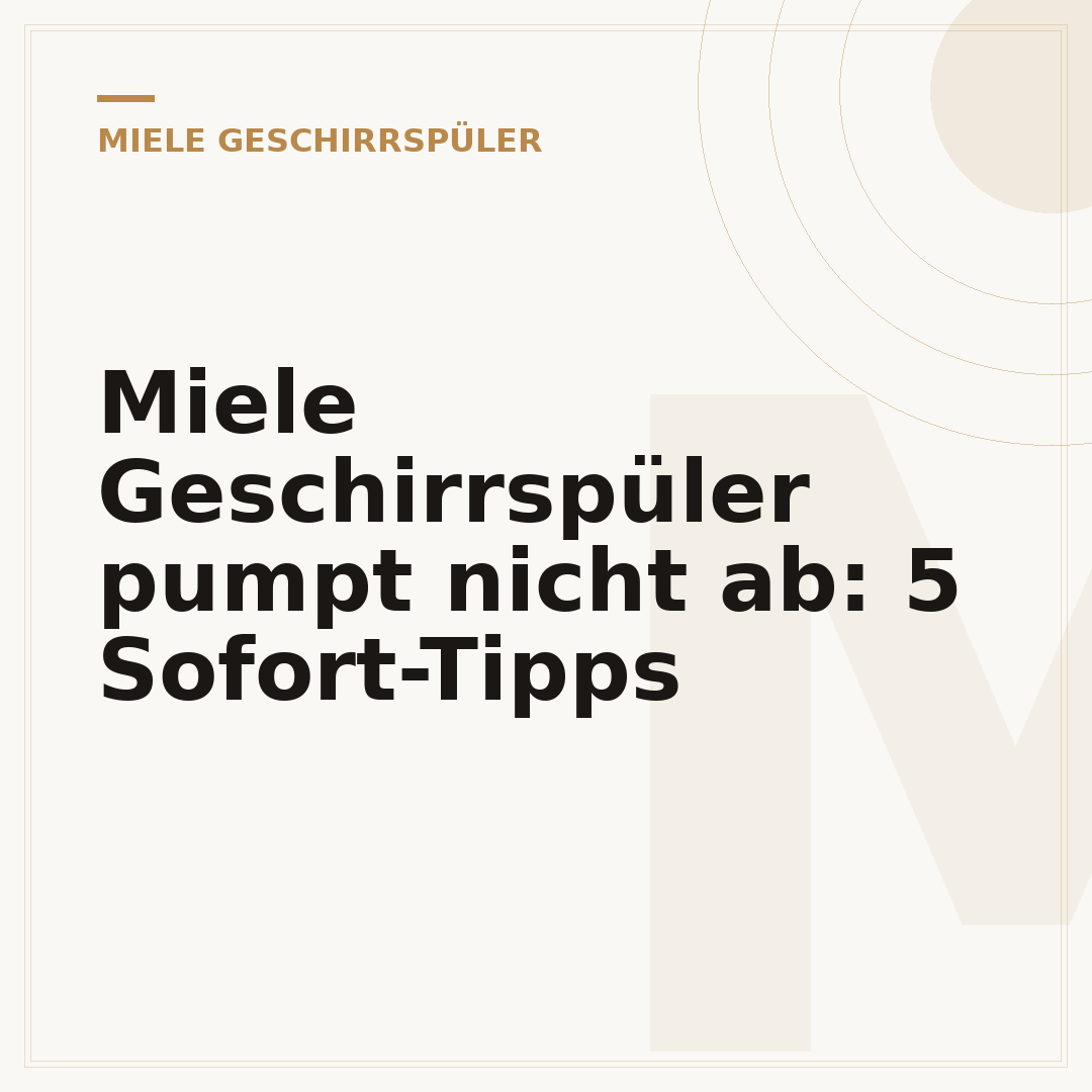 Miele Geschirrspüler pumpt nicht ab: 5 Sofort-Tipps