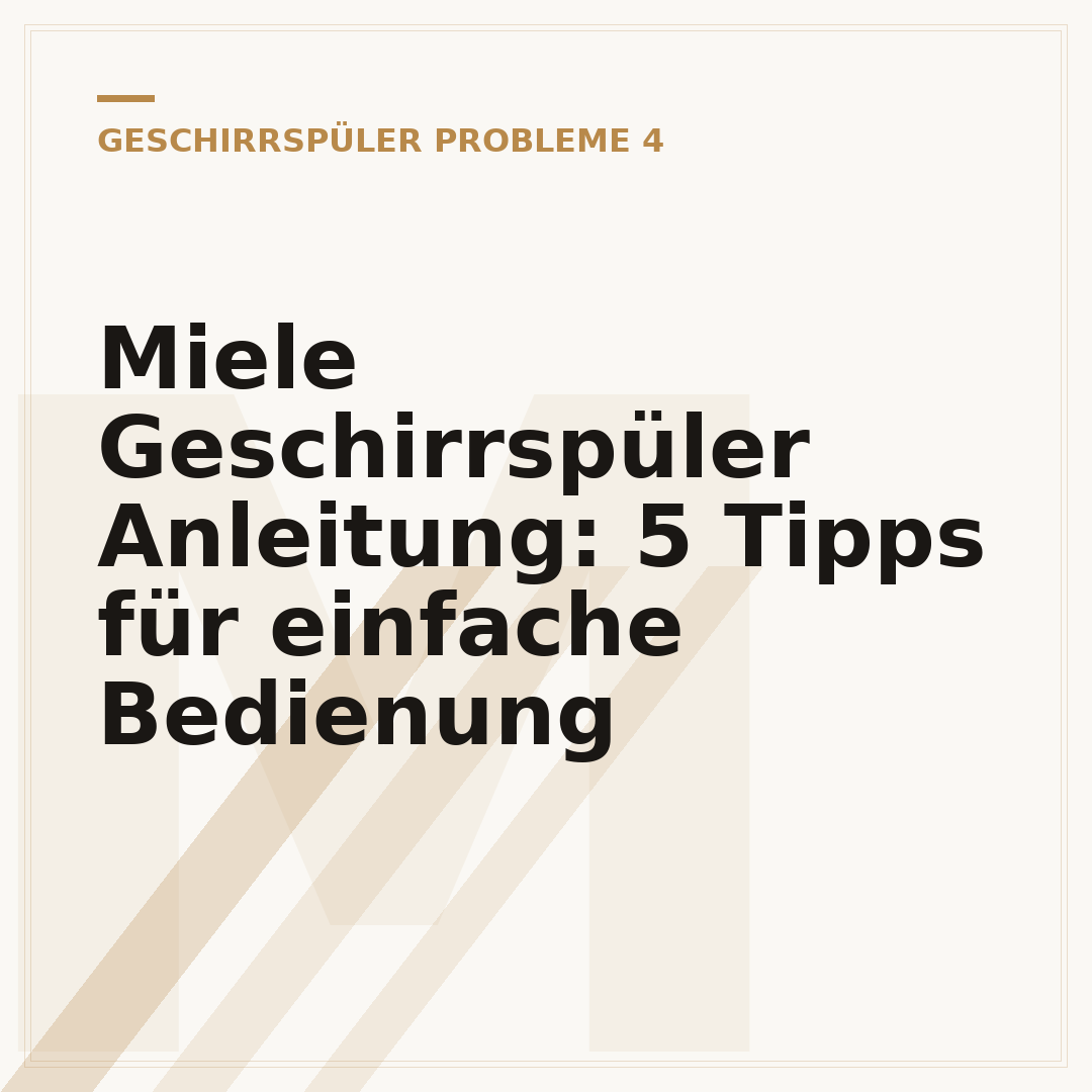 Miele Geschirrspüler Anleitung: 5 Tipps für einfache Bedienung