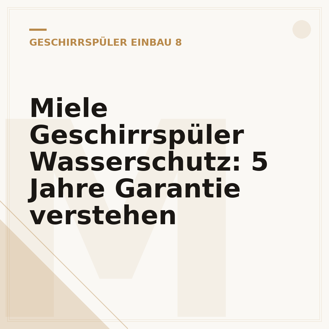 Miele Geschirrspüler Wasserschutz: 5 Jahre Garantie verstehen