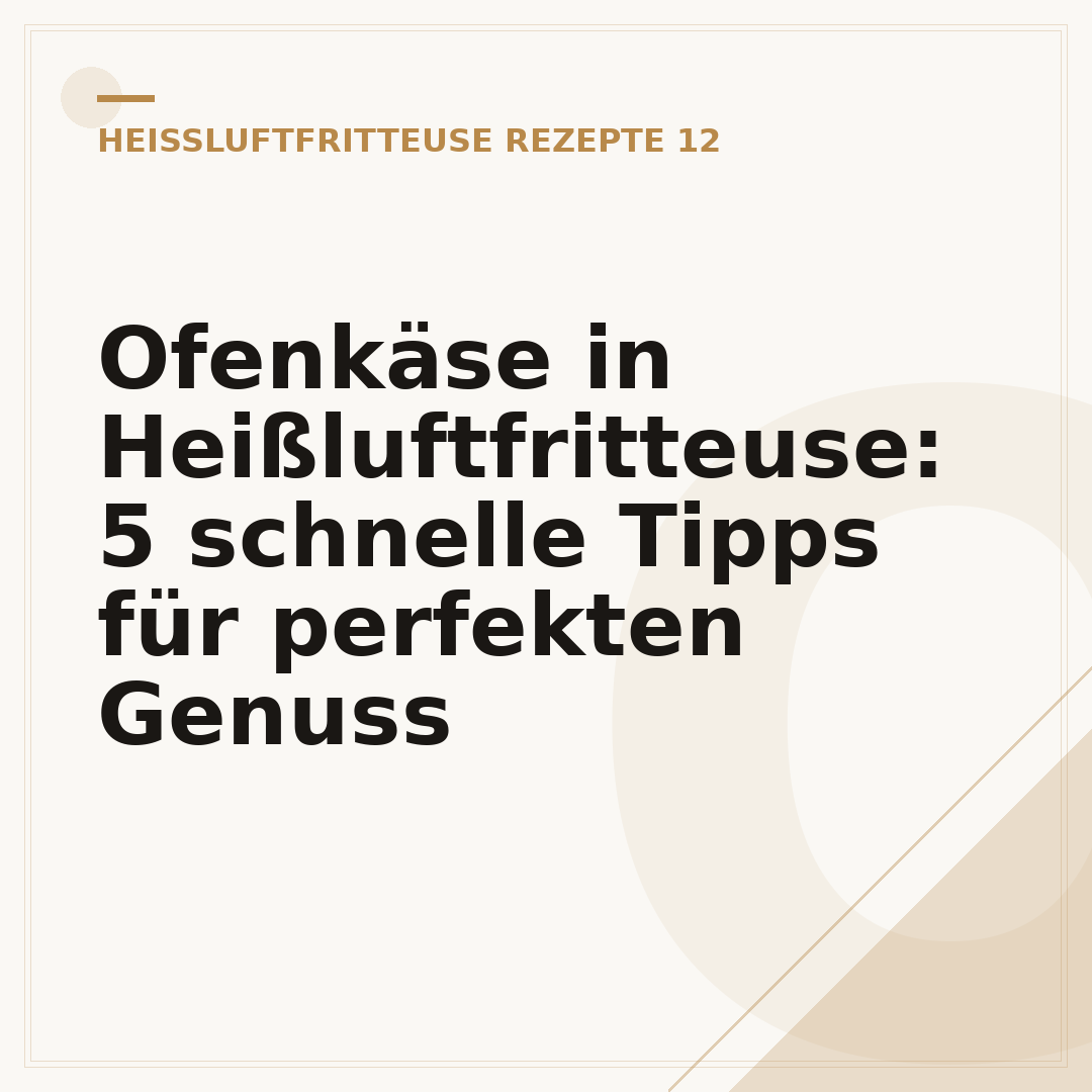 Ofenkäse in Heißluftfritteuse: 5 schnelle Tipps für perfekten Genuss