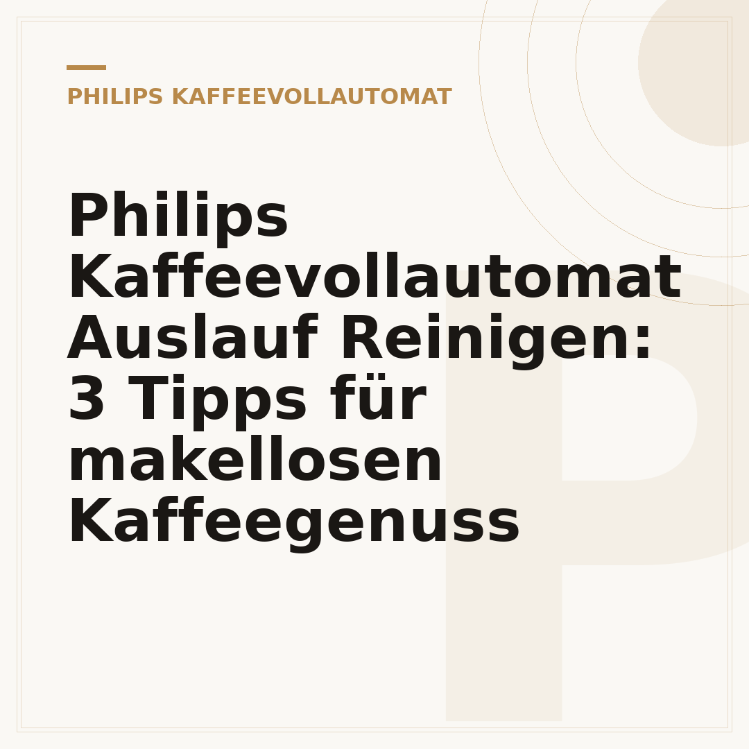 Philips Kaffeevollautomat Auslauf Reinigen: 3 Tipps für makellosen Kaffeegenuss