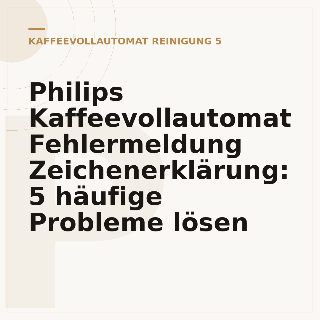 Philips Kaffeevollautomat Fehlermeldung Zeichenerklärung: 5 häufige Probleme lösen