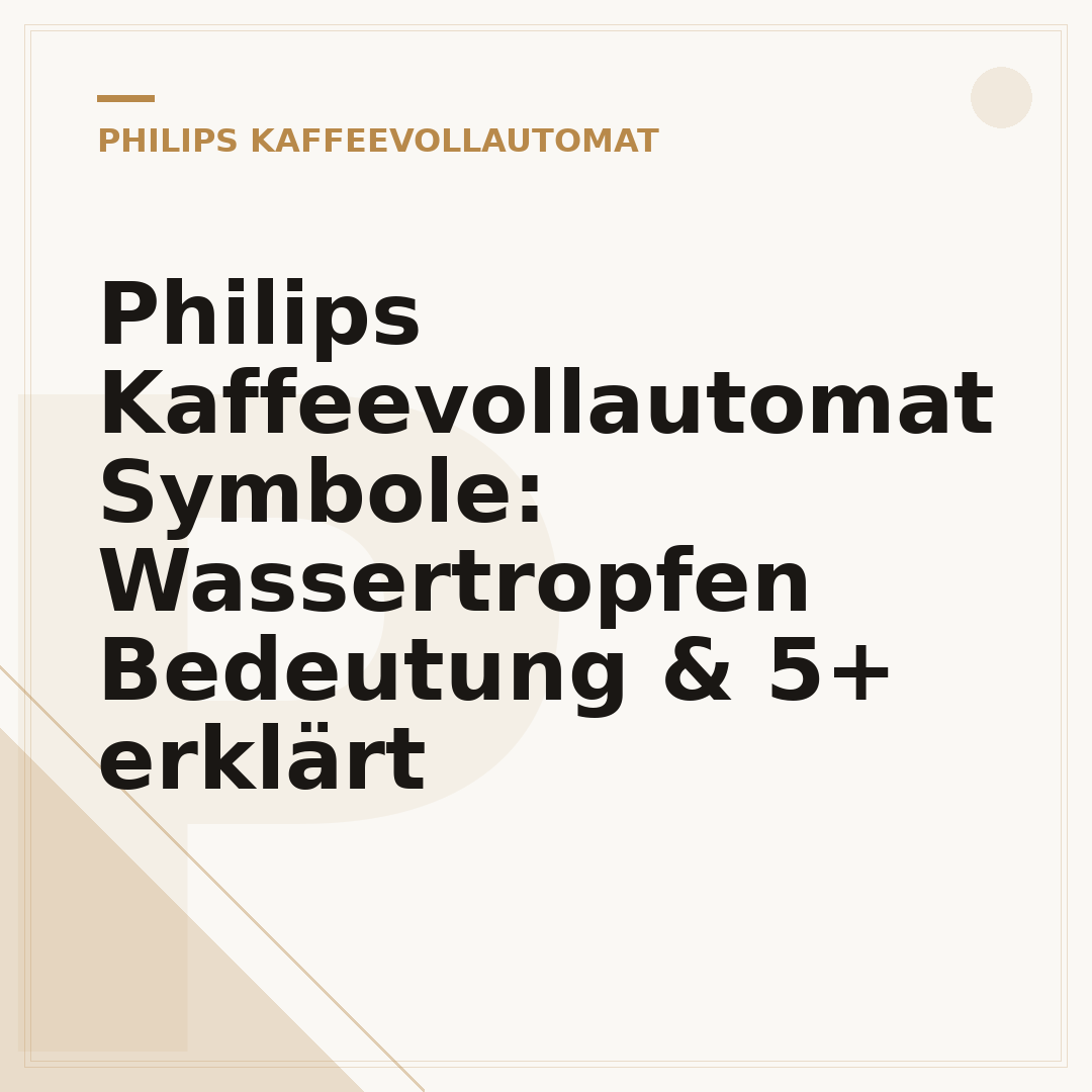 Philips Kaffeevollautomat Symbole: Wassertropfen Bedeutung & 5+ erklärt