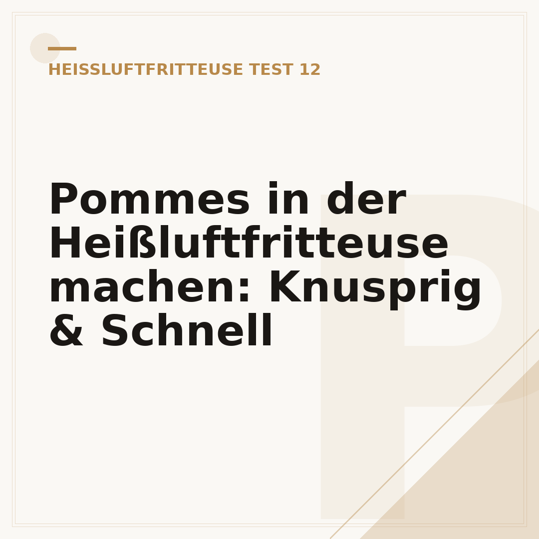 Pommes in der Heißluftfritteuse machen: Knusprig & Schnell
