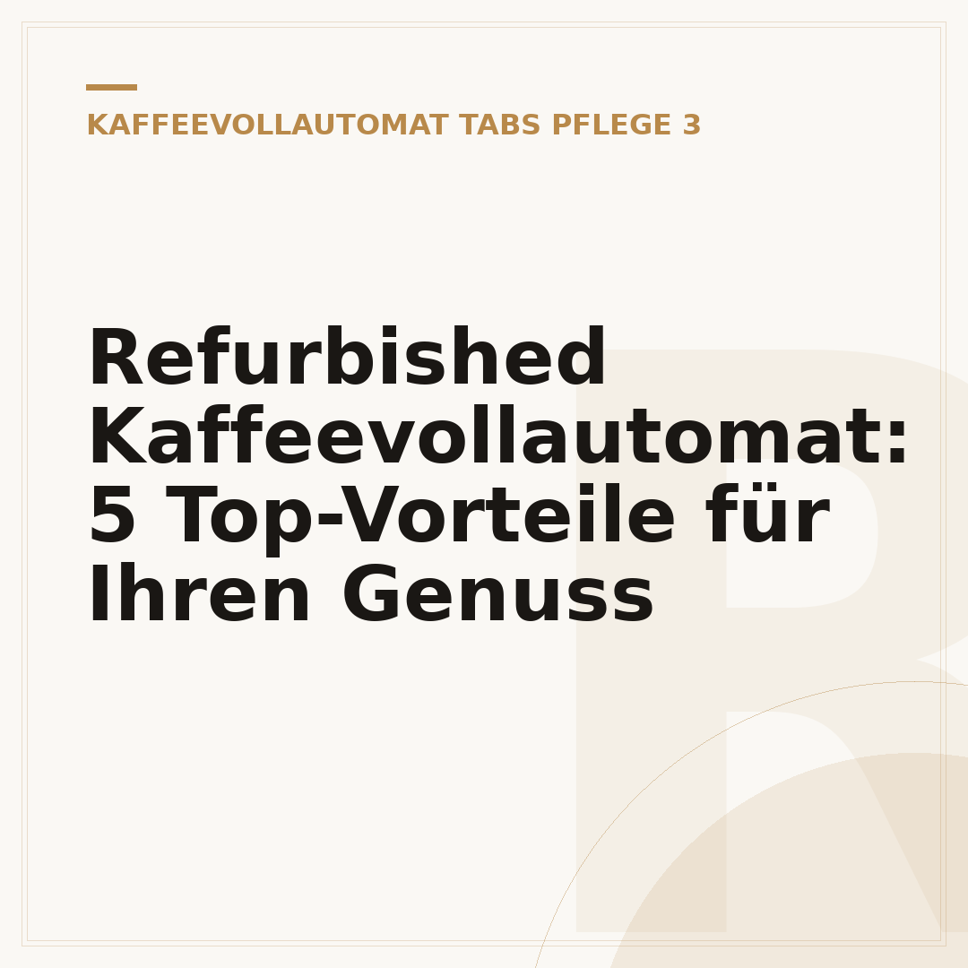 Refurbished Kaffeevollautomat: 5 Top-Vorteile für Ihren Genuss