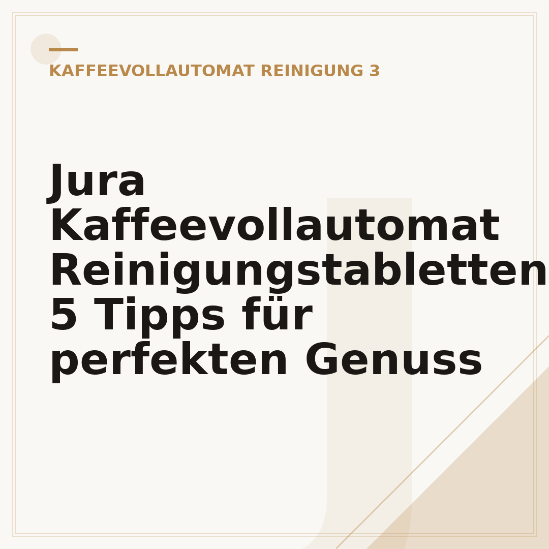 Jura Kaffeevollautomat Reinigungstabletten: 5 Tipps für perfekten Genuss