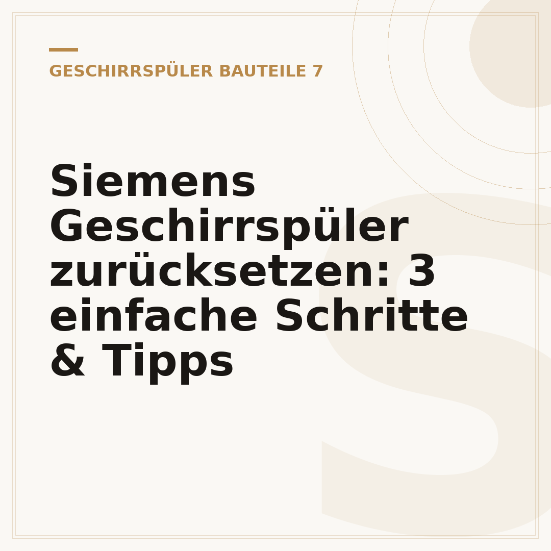 Siemens Geschirrspüler zurücksetzen: 3 einfache Schritte & Tipps