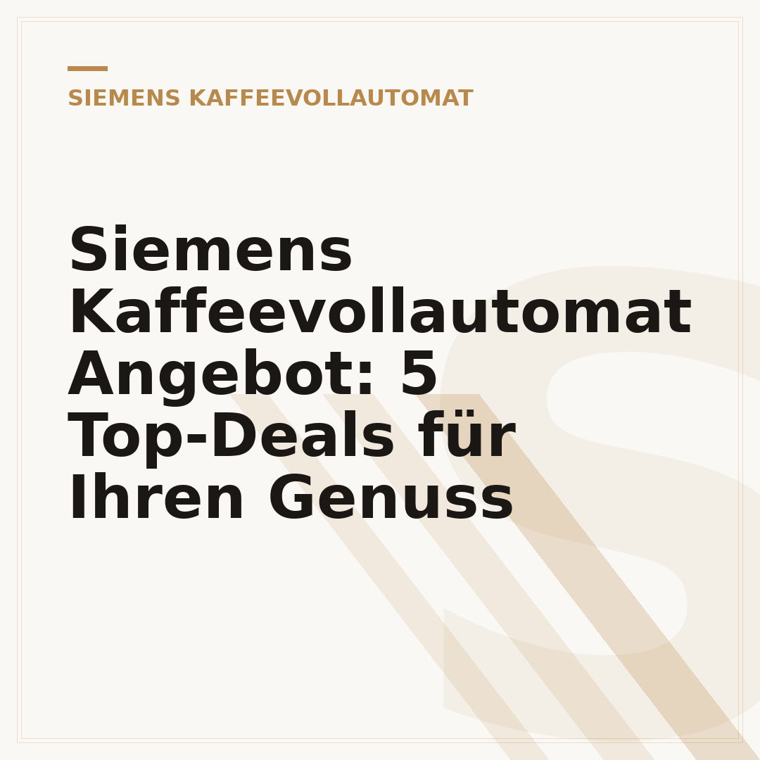 Siemens Kaffeevollautomat Angebot: 5 Top-Deals für Ihren Genuss