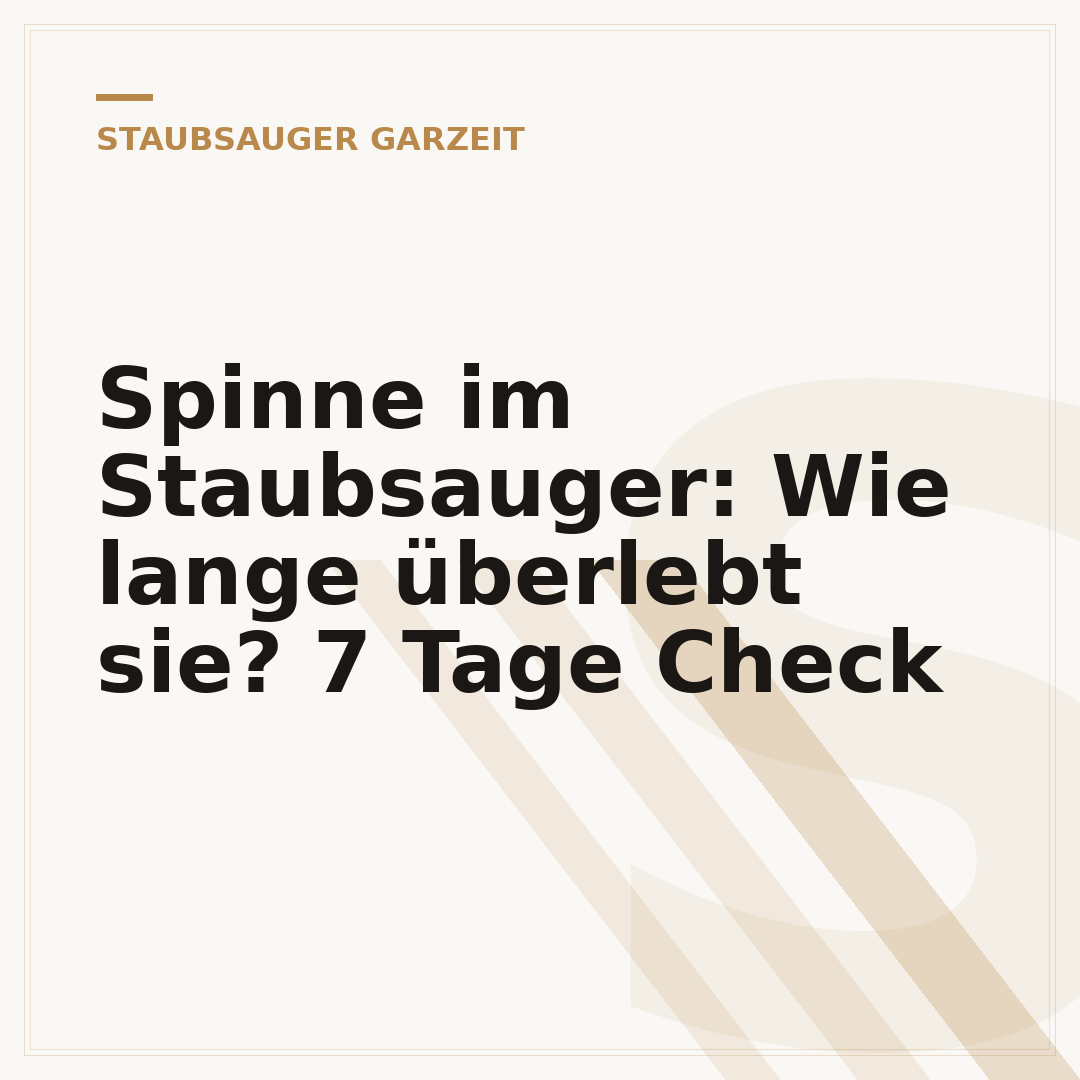 Spinne im Staubsauger: Wie lange überlebt sie? 7 Tage Check