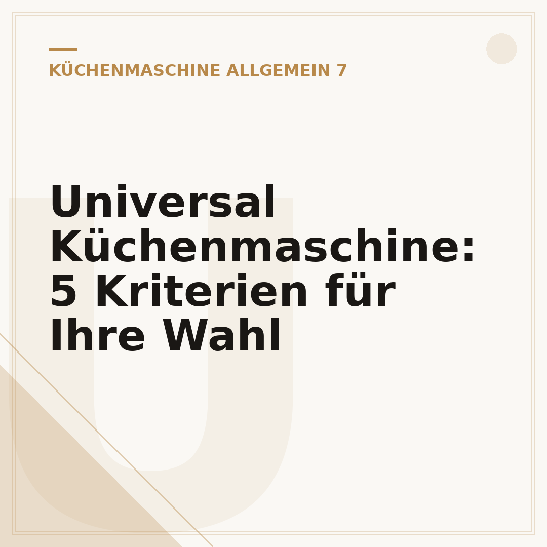 Universal Küchenmaschine: 5 Kriterien für Ihre Wahl