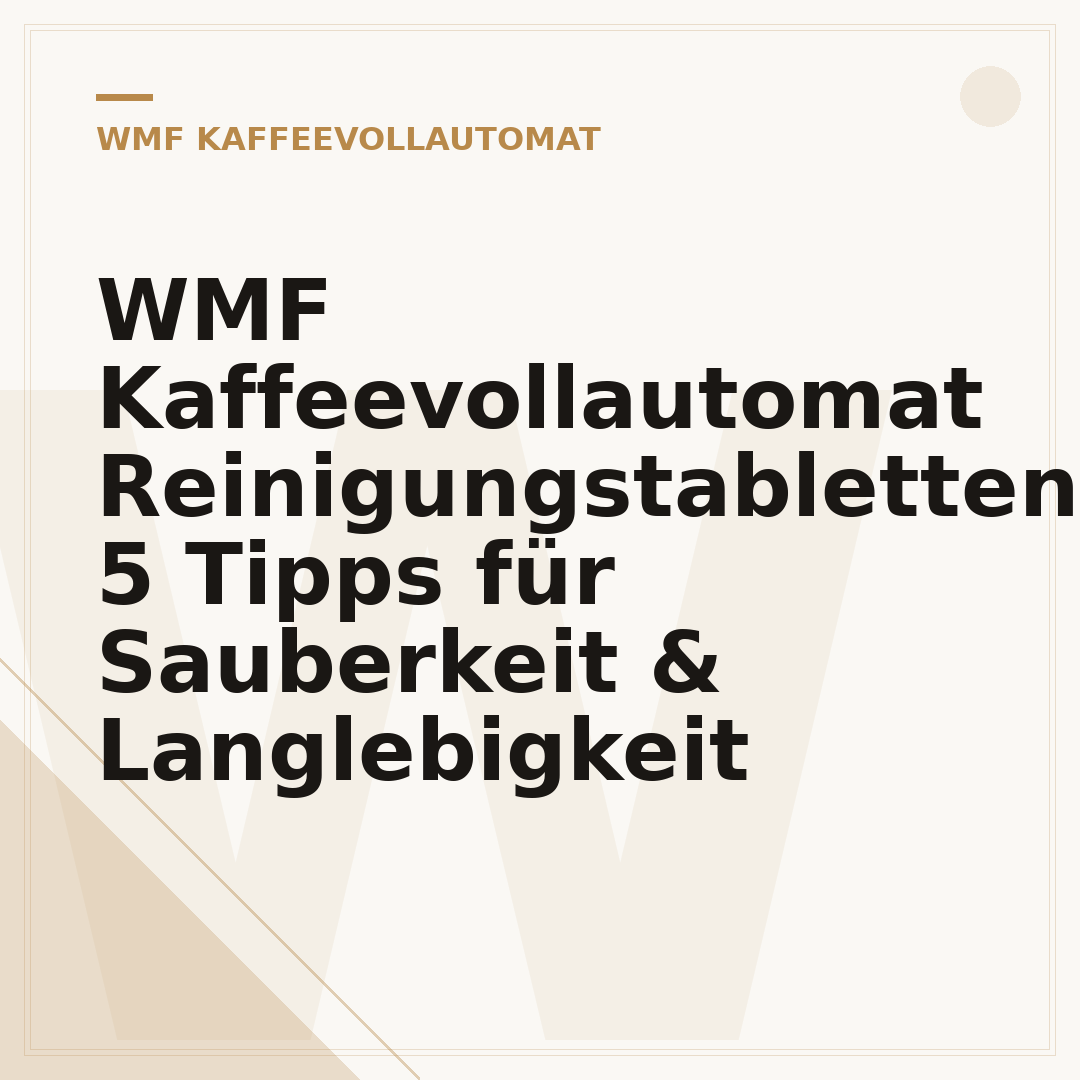 WMF Kaffeevollautomat Reinigungstabletten: 5 Tipps für Sauberkeit & Langlebigkeit