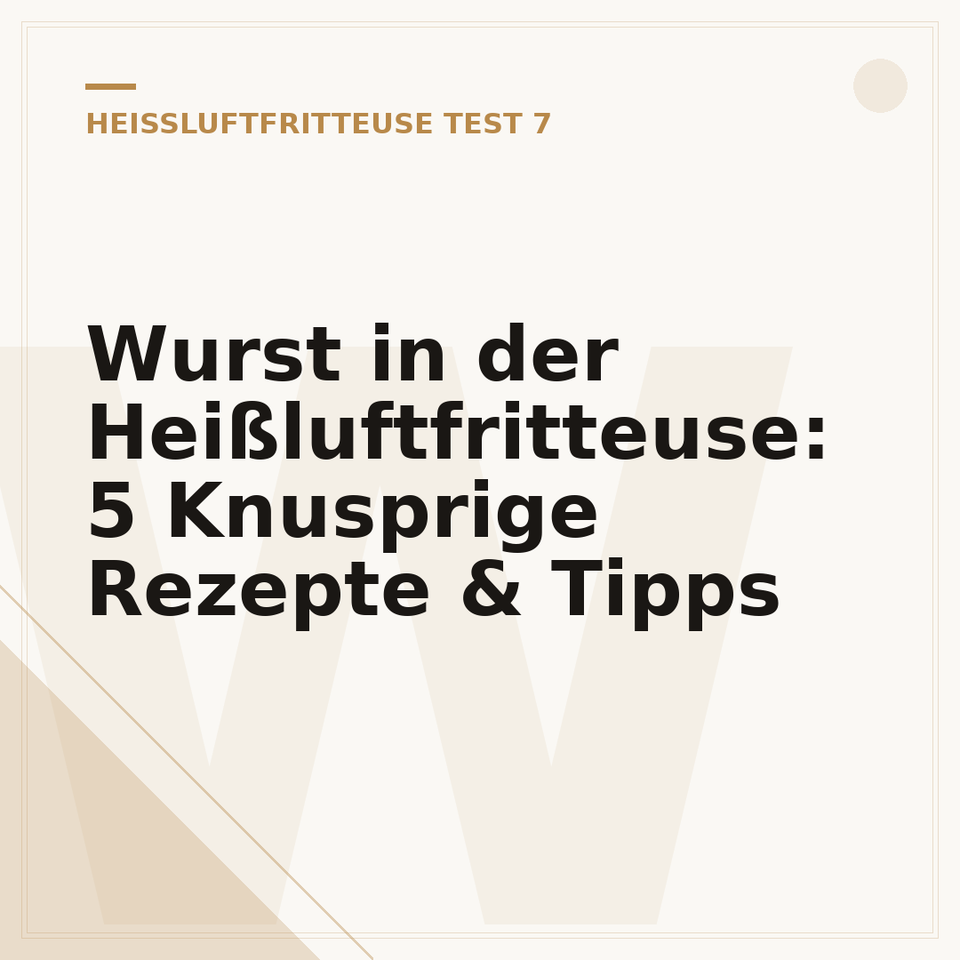 Wurst in der Heißluftfritteuse: 5 Knusprige Rezepte & Tipps